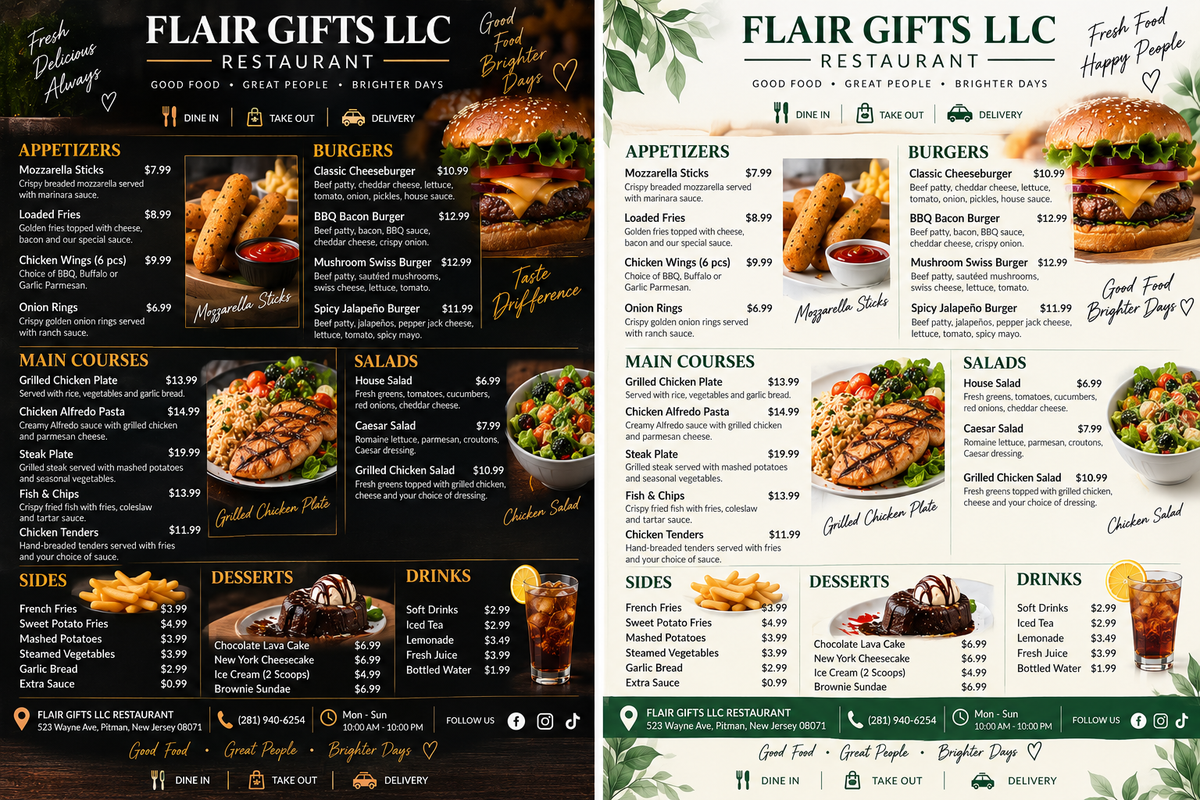 Manu For Flair Gifts restaurant